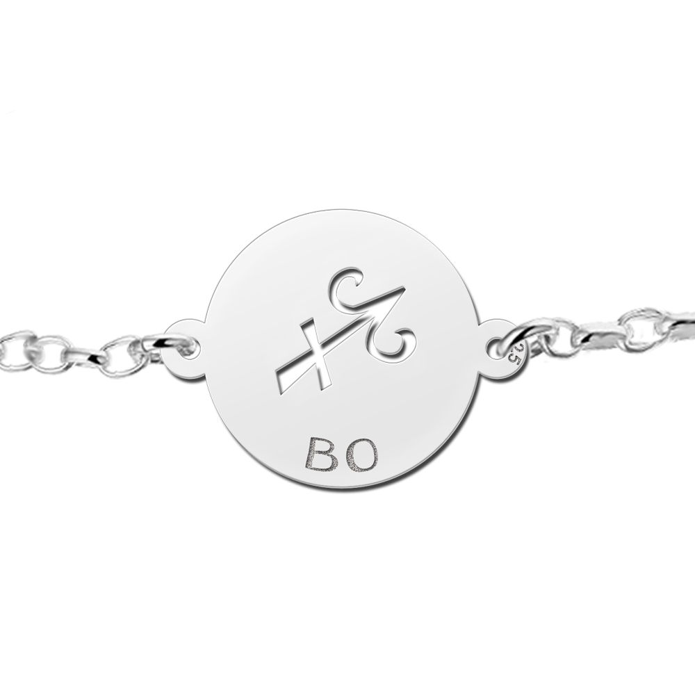 Pulsera de Plata Signo del Zodiaco Sagitario con Nombre