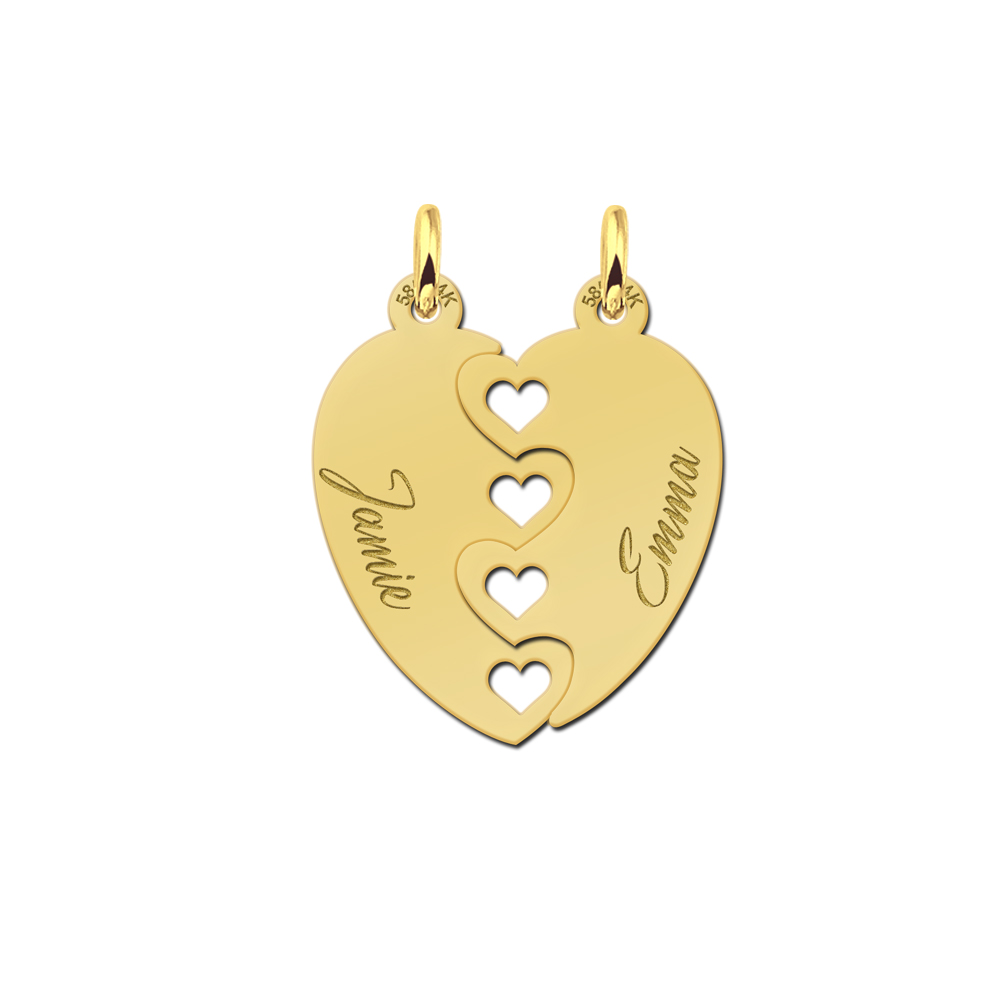 Collar de la Amistad en Oro, modelo Corazones abiertos Collar de la Amistad en Oro, modelo Corazones abiertos