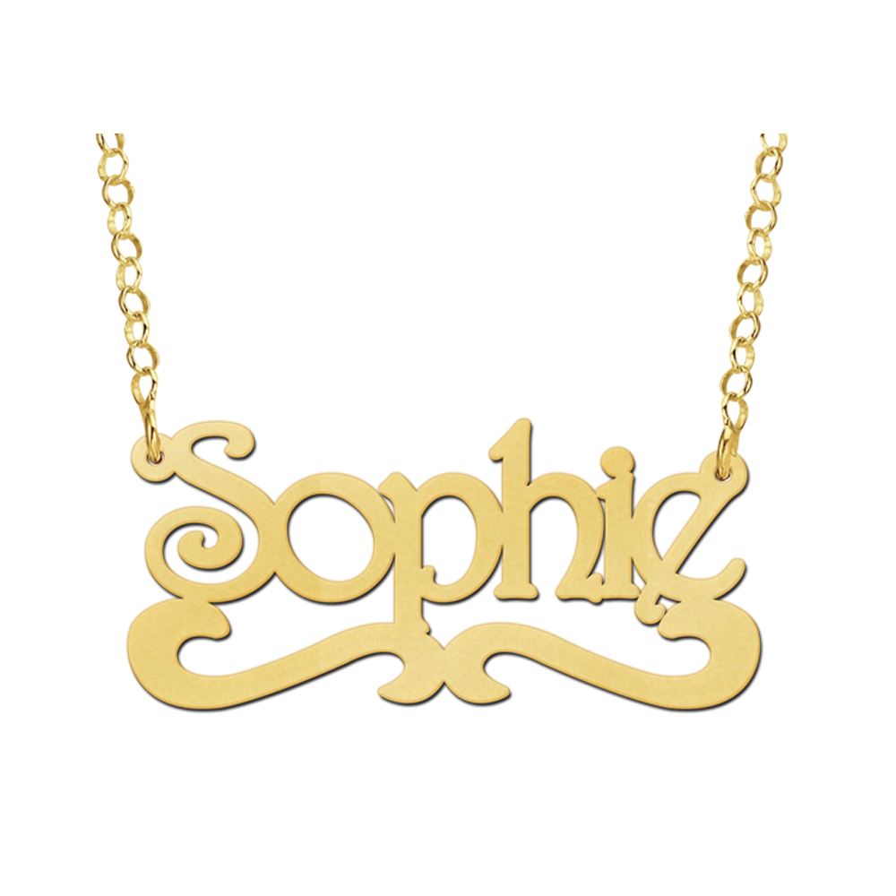 Collar con nombre en chapado en oro modelo Sophie
