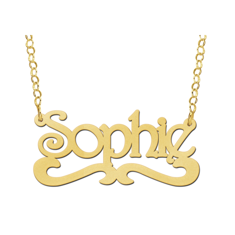 Collar con nombre en chapado en oro modelo Sophie Collar con nombre en chapado en oro modelo Sophie