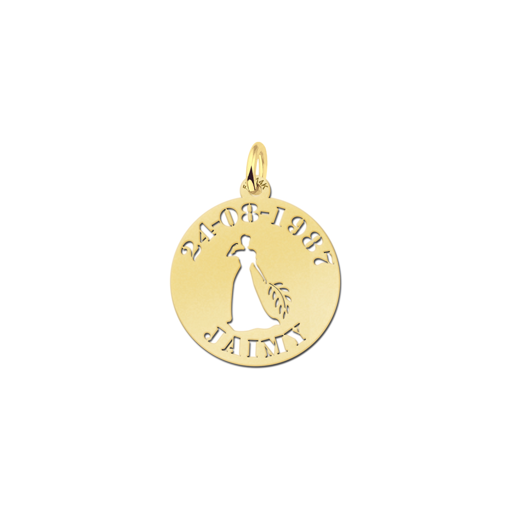 Zodíaco plata redondo colgante nombre Virgo