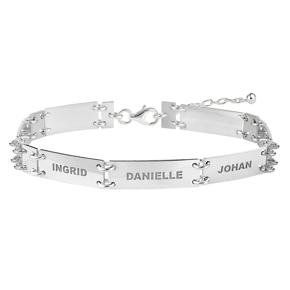 Pulsera de plata 925 con 7 nombres