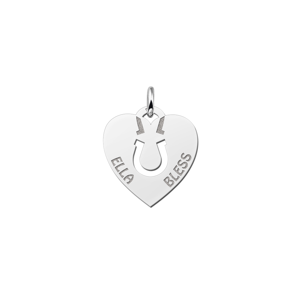 Animales de plata colgante de nombre corazón herradura Animales de plata colgante de nombre corazón herradura