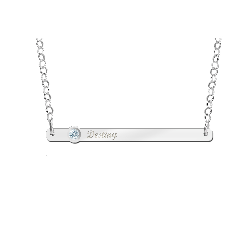 Colgante Barra de Plata con Zirconio Colgante Barra de Plata con Zirconio