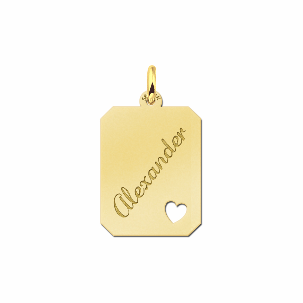Placa de plata grabado rectangular16 con corazoncito Placa de plata grabado rectangular16 con corazoncito
