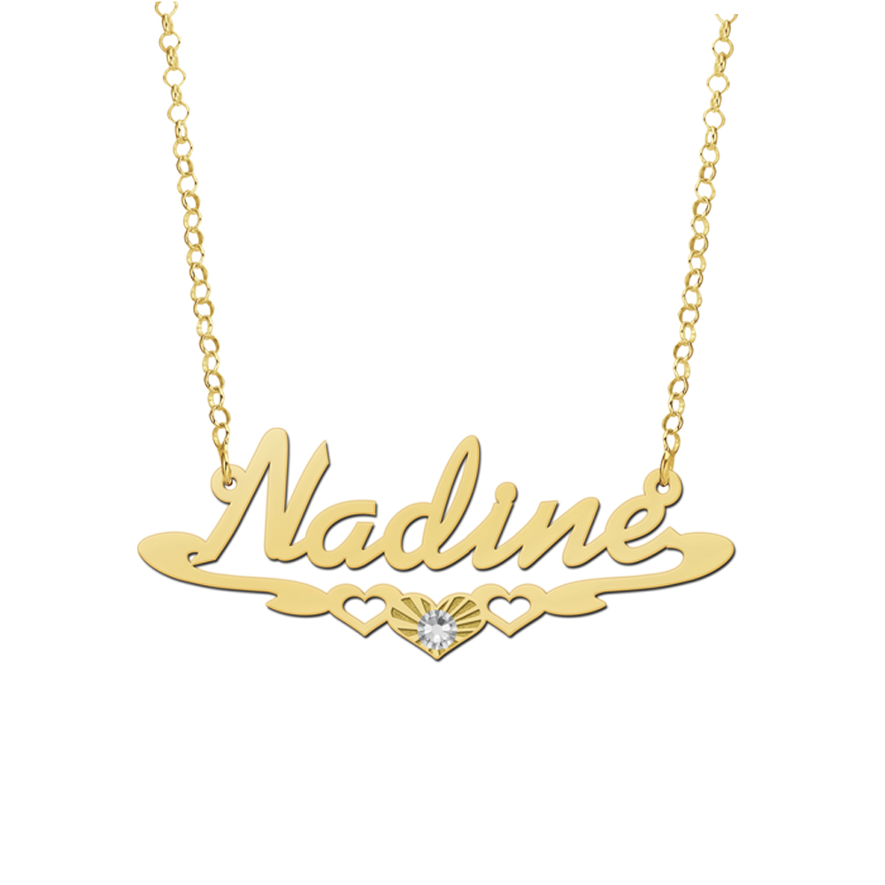 Collar con nombre en chapado en oro modelo Nadine