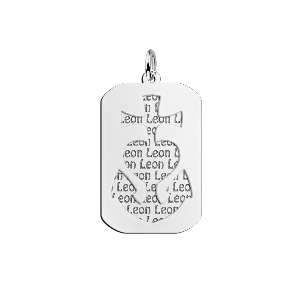Colgante doble de plata personalizado, chapa de identificación CEA Colgante doble de plata personalizado, chapa de identificación CEA