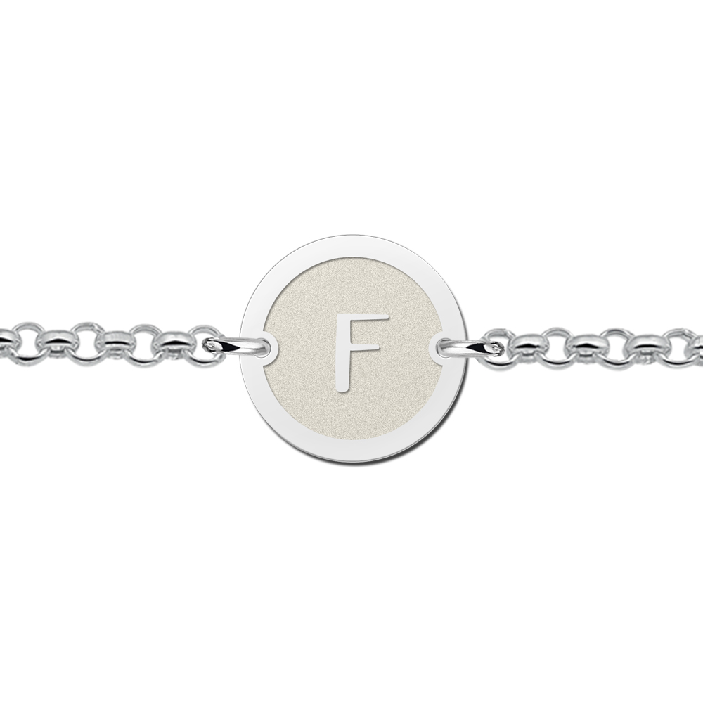 Pulsera de Plata con Inicial - Redonda Mate