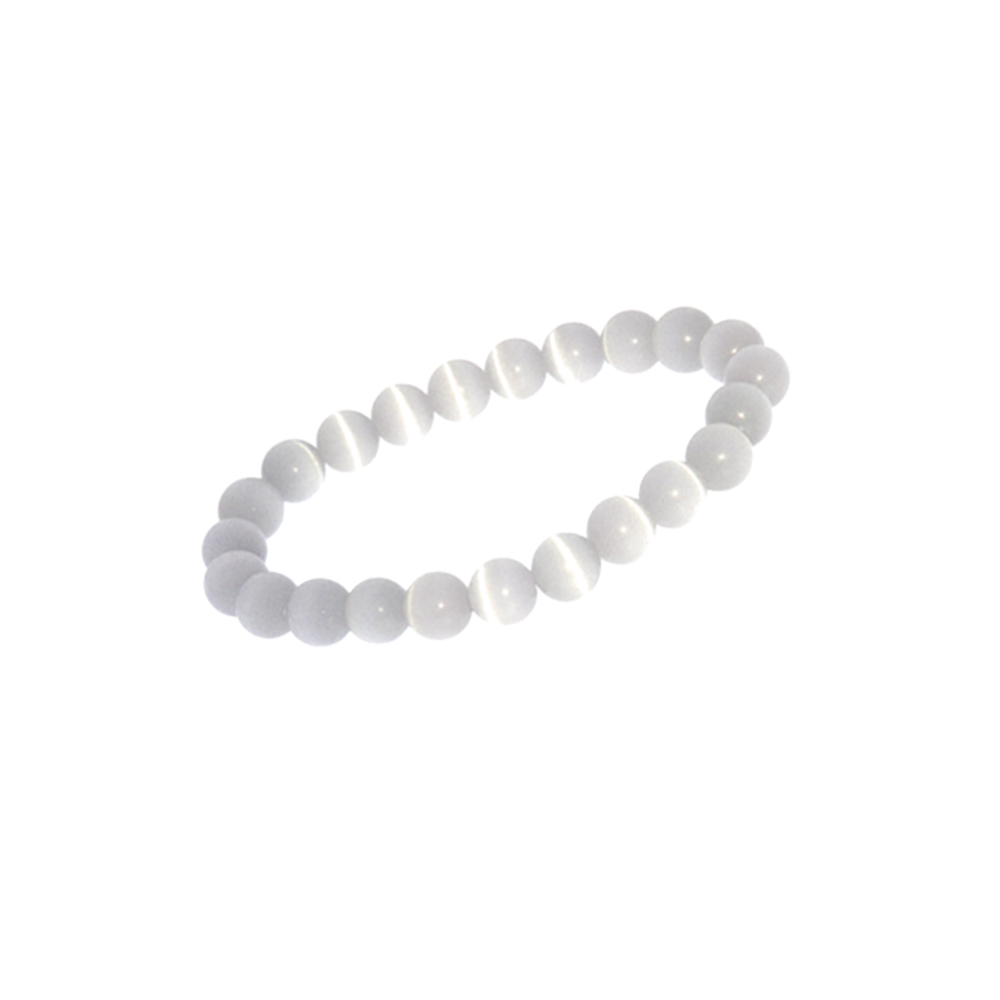 Pulsera ojo de gato blanca