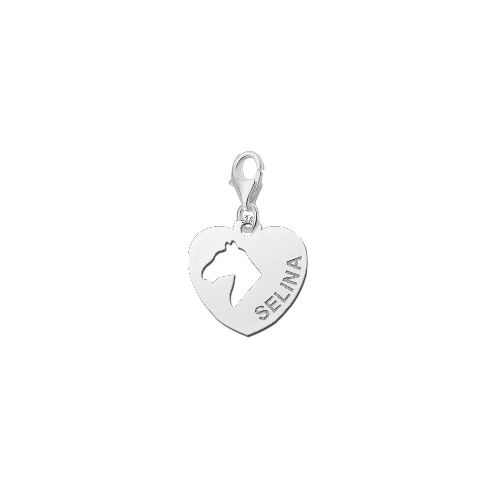 Dijes con nombre plata animales corazón cabeza de caballo Dijes con nombre plata animales corazón cabeza de caballo