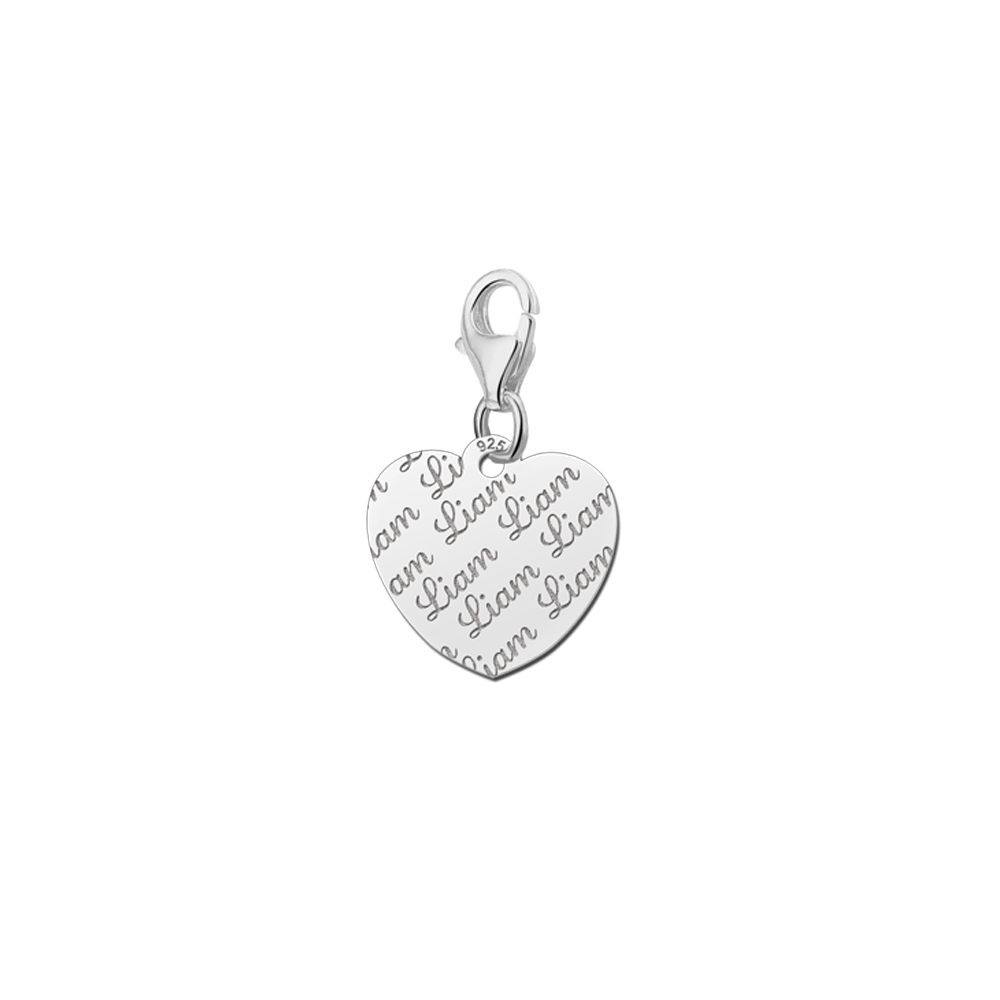 Dijes de plata nombre repetir corazón Dijes de plata nombre repetir corazón