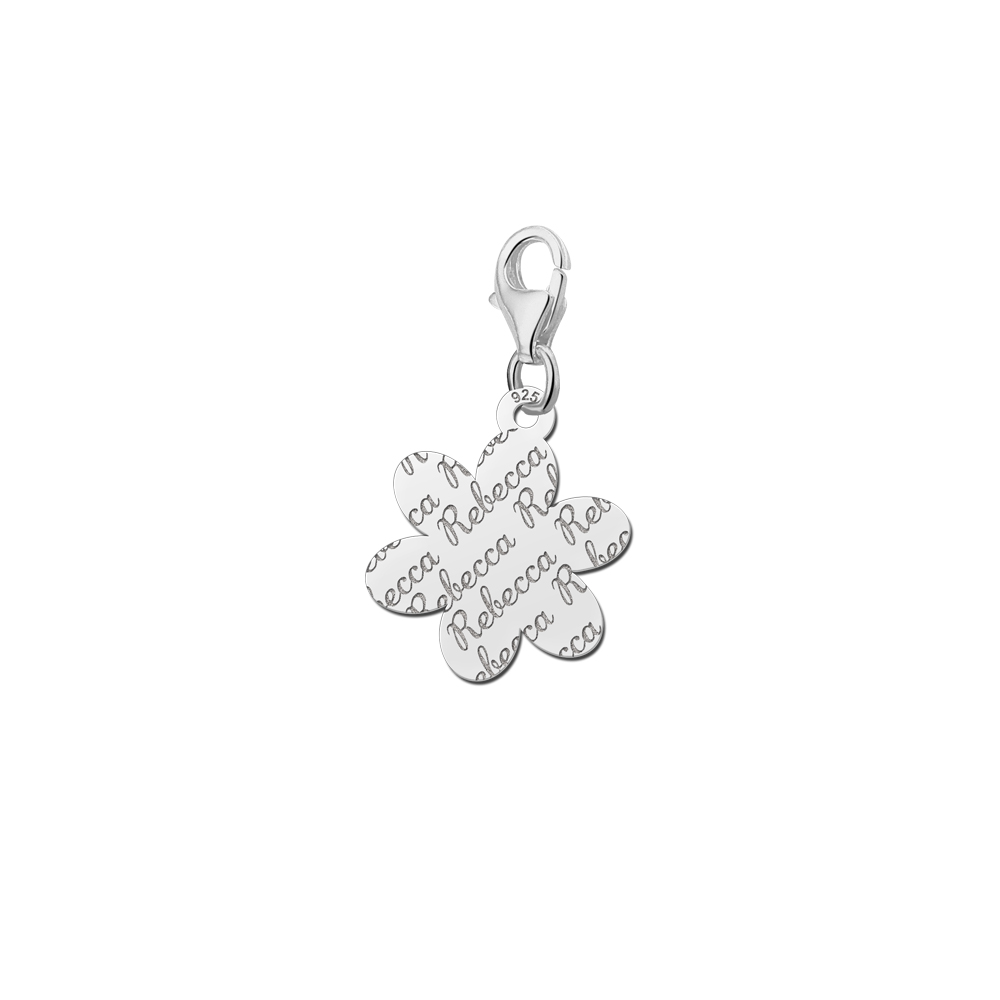 Dijes de plata nombre repetir flor Dijes de plata nombre repetir flor