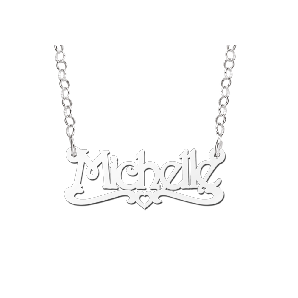 Collar de nombre de los niños en plata modelo Michelle Collar de nombre de los niños en plata modelo Michelle