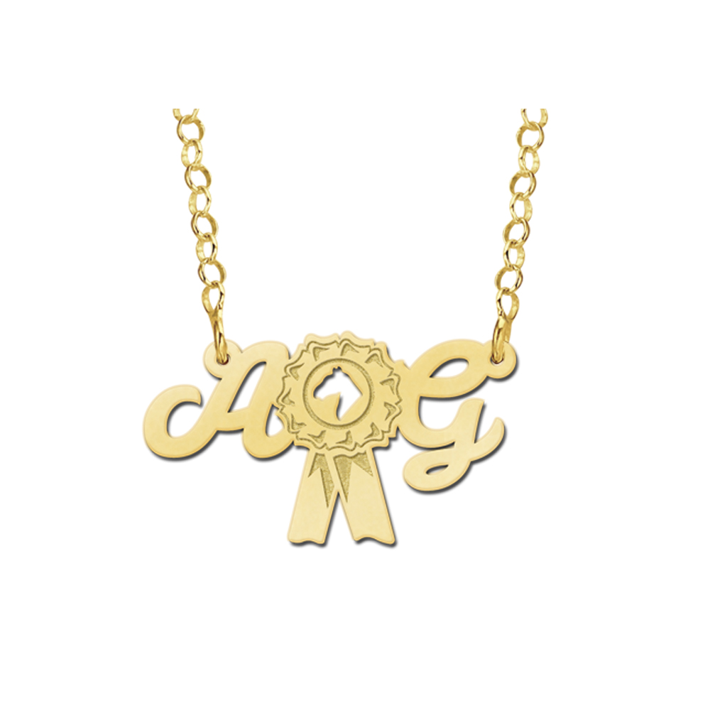 Collar de Nombre Oro de Roseta Collar de Nombre Oro de Roseta