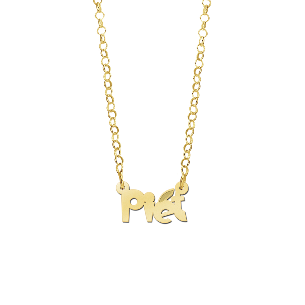 Collar de Oro con Nombre para Niños Modelo Piet