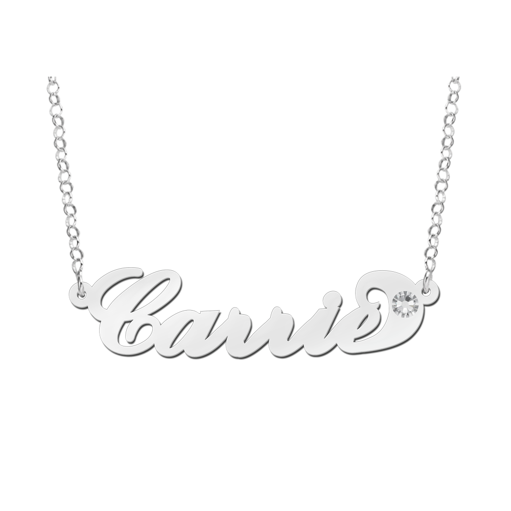 Collar personalizado de plata y zircón estilo Carrie