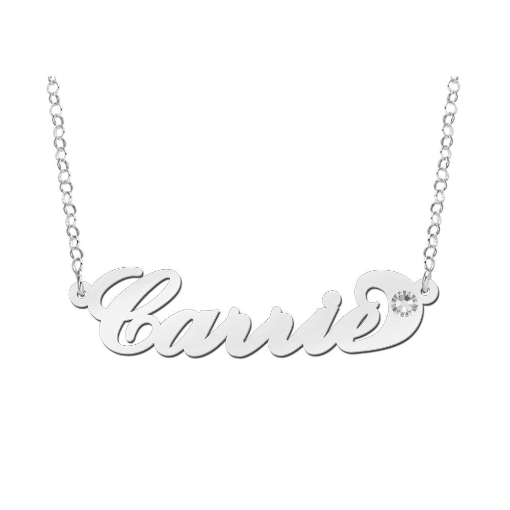 Collar personalizado de plata y zircón estilo Carrie Collar personalizado de plata y zircón estilo Carrie