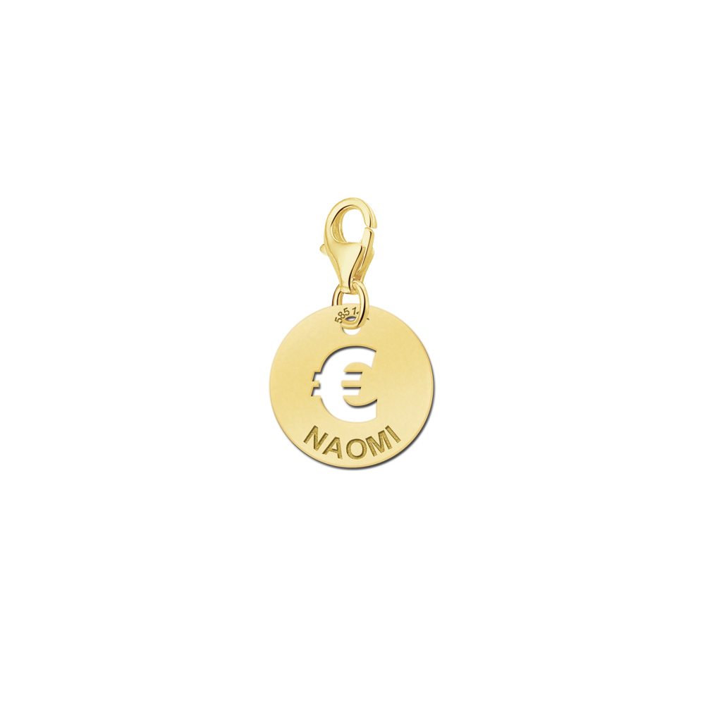 Dije Euro personalizado en oro