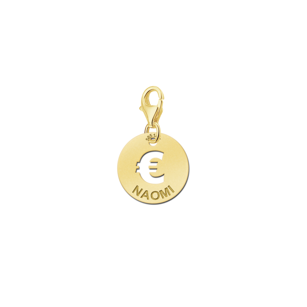 Dije Euro personalizado en oro Dije Euro personalizado en oro