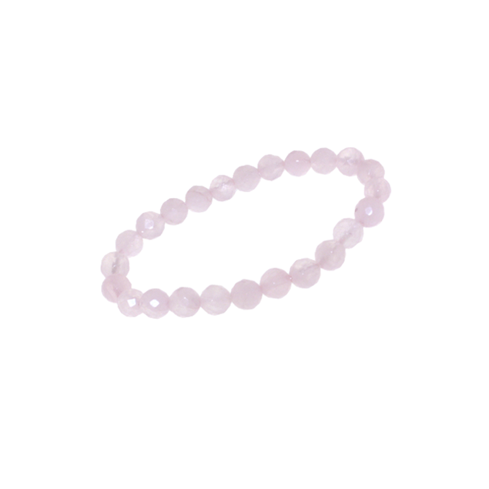 Pulsera de cuarzo rosa tallado en facetas Pulsera de cuarzo rosa tallado en facetas