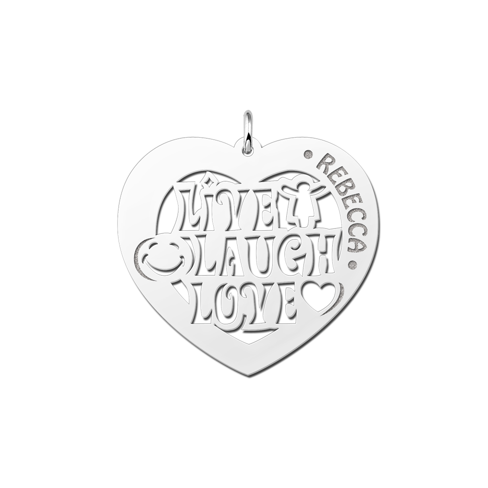 Colgante de plata nombre corazón Love 60 Colgante de plata nombre corazón Love 60