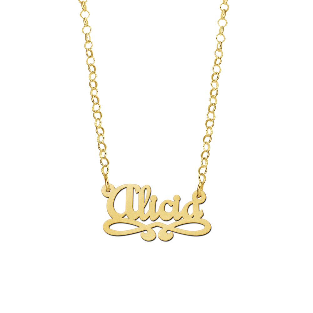 Collar infantil en oro con nombre modelo Alicia