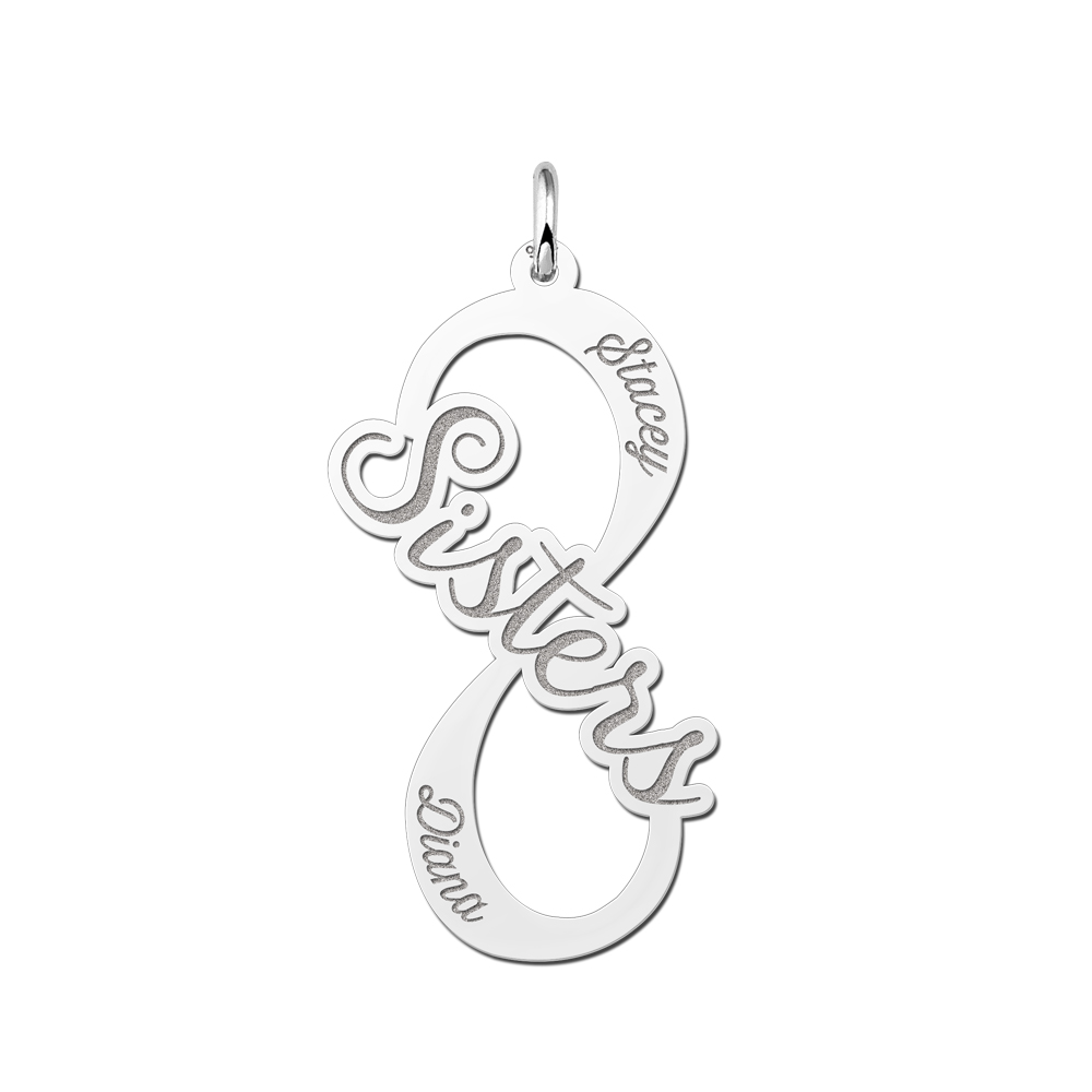 Colgante infinito 'Sisters' de plata