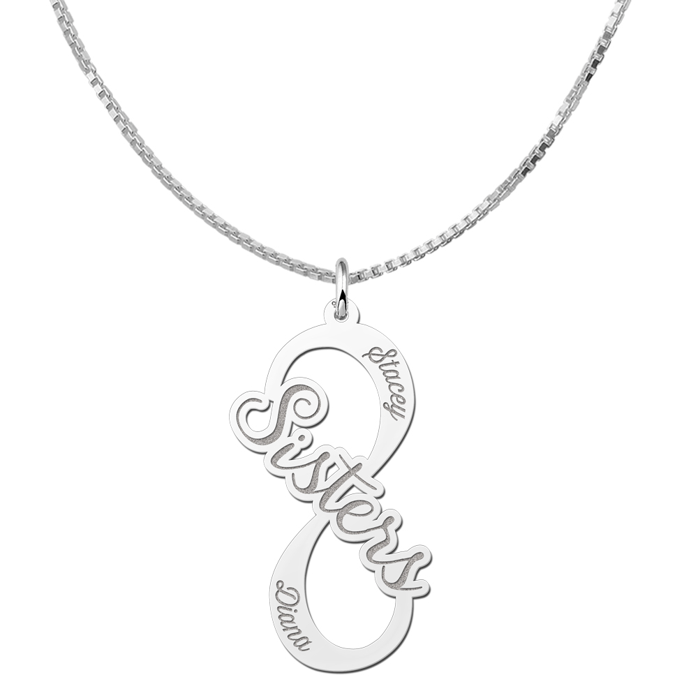 Colgante infinito 'Sisters' de plata