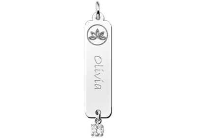 Colgante de nombre Loto zirconia blanco Colgante de nombre Loto zirconia blanco