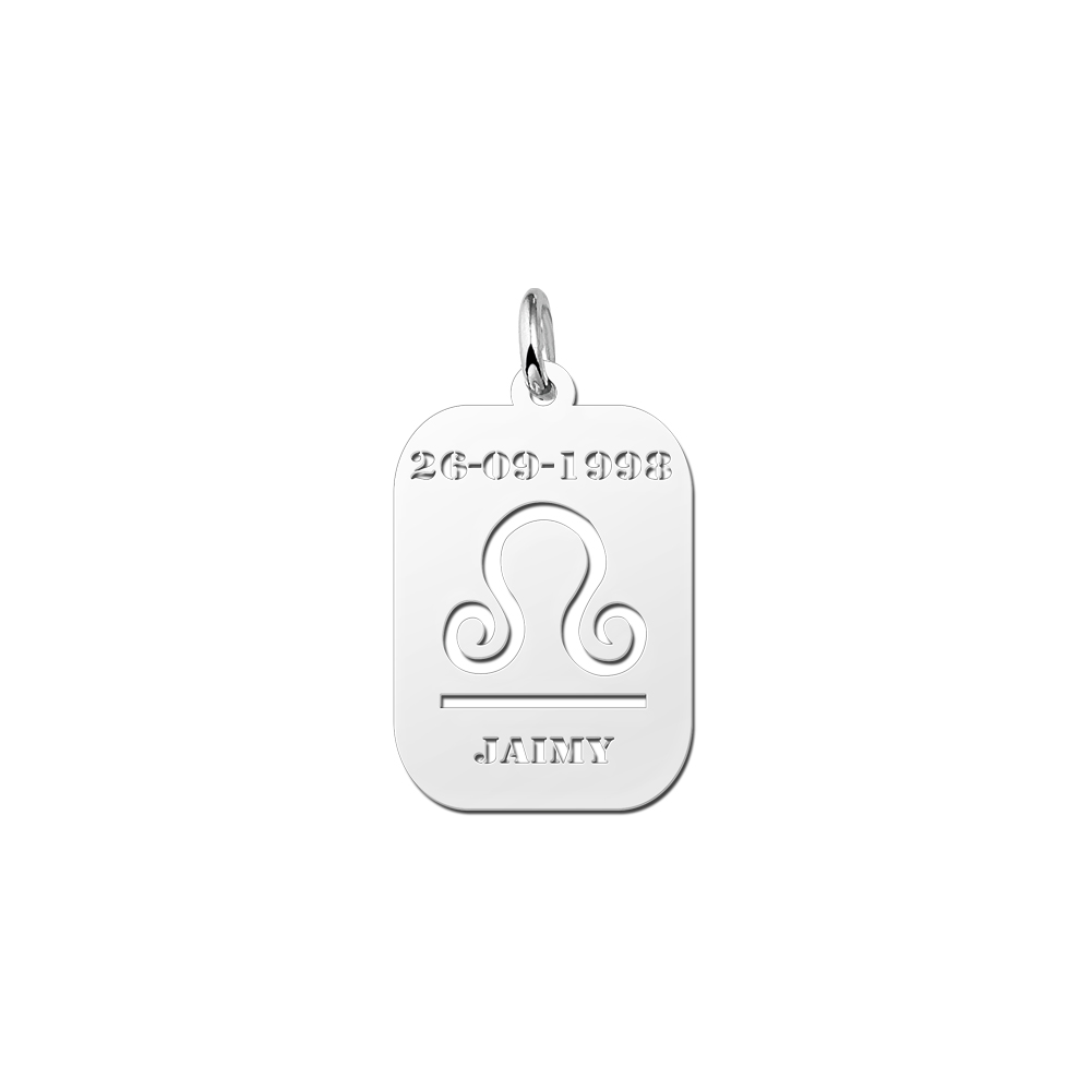 Zodíaco plata rectangular colgante nombre Libra Zodíaco plata rectangular colgante nombre Libra