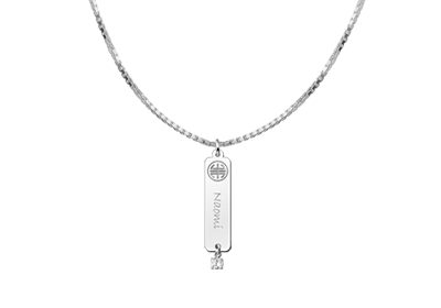 Colgante de nombre Shou zirconia blanco