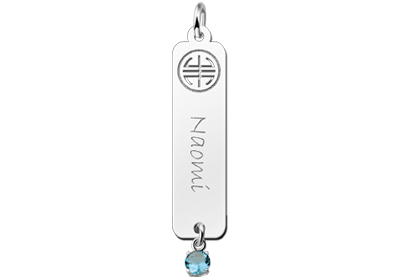 Colgante de nombre Shou zirconia azul Colgante de nombre Shou zirconia azul