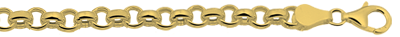 Pulsera cadena barbada plata bañada en oro