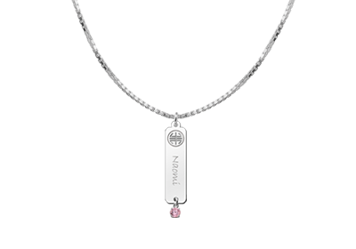Colgante de nombre Shou zirconia rosa