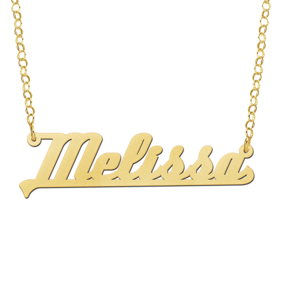 Modelo Melissa de collar de chapado en oro con nombre