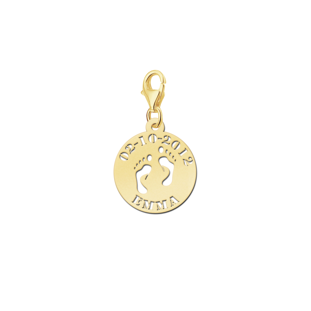 Amuletos en oro con huella, nombre o fecha de tu bebé Amuletos en oro con huella, nombre o fecha de tu bebé