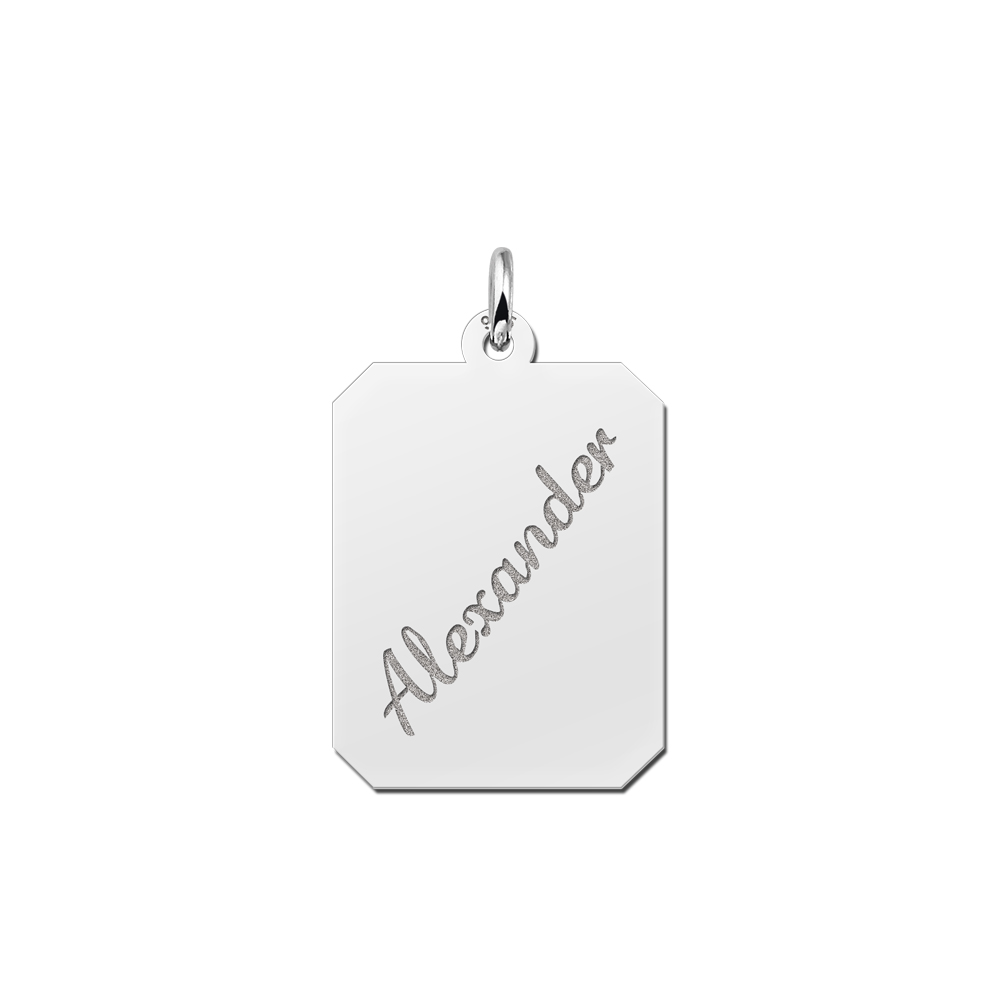 Placa de plata grabado rectangular16 Placa de plata grabado rectangular16