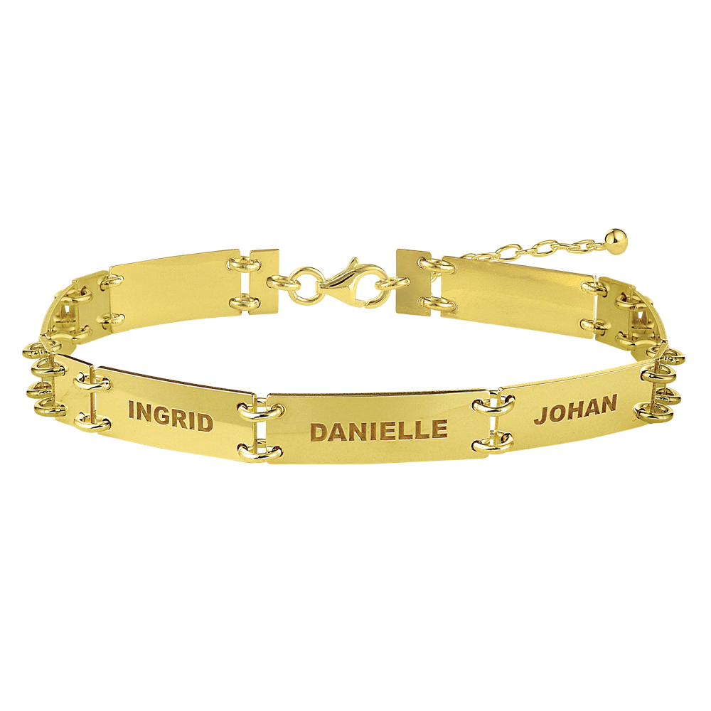 Pulsera chapada en oro con 7 nombres