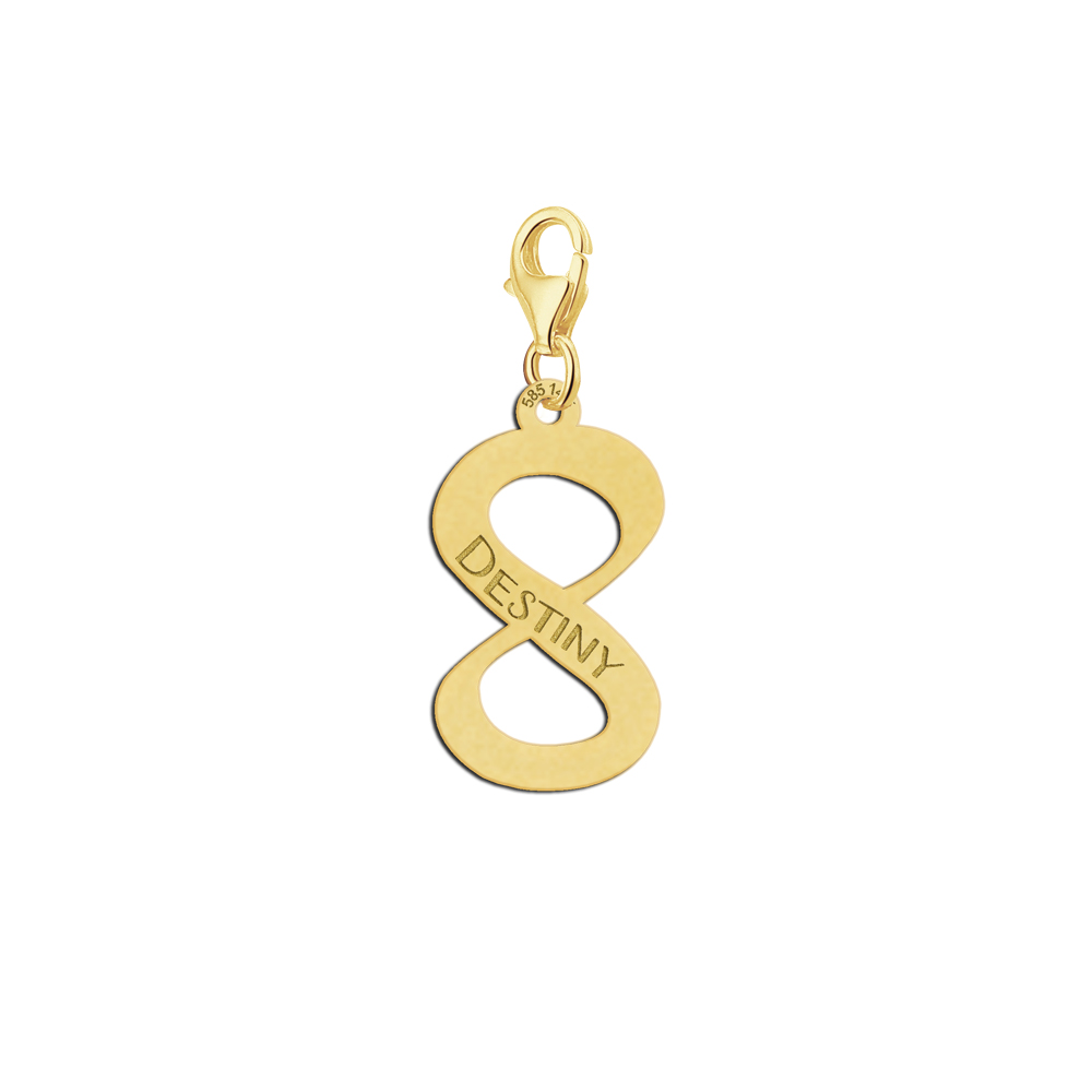 Charm Infinito de oro con nombre