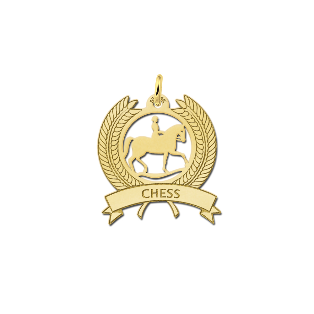 Animales de plata colgante de nombre corona jinete