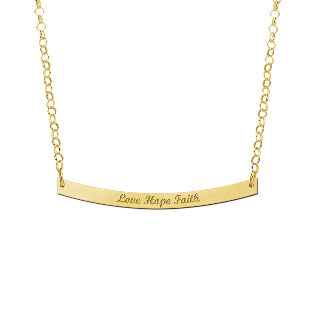 Collar con barra de Oro redondeada