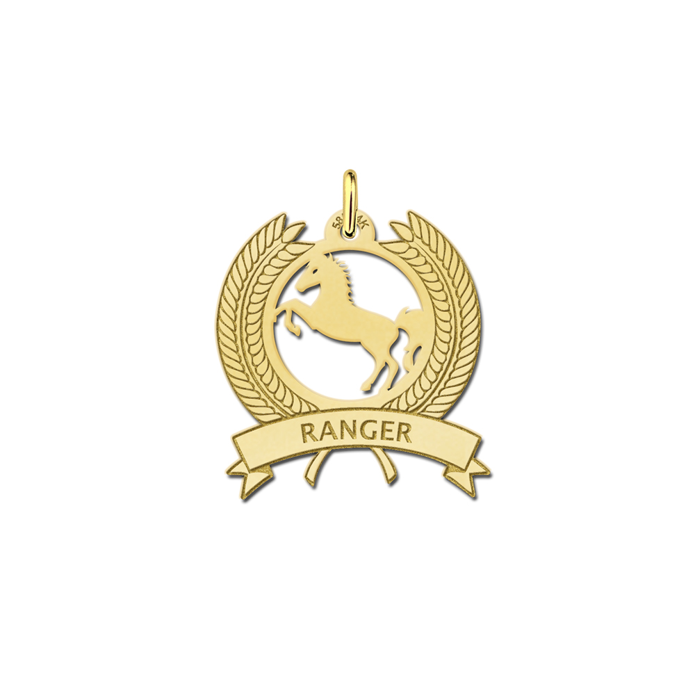 Animales de plata colgante de nombre corona caballo