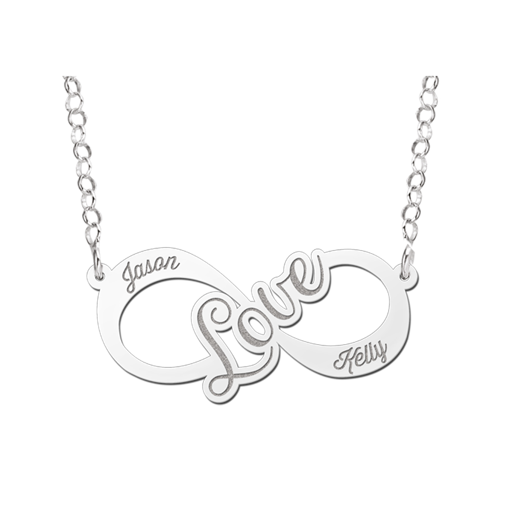 Collar infinito 'Love' de plata