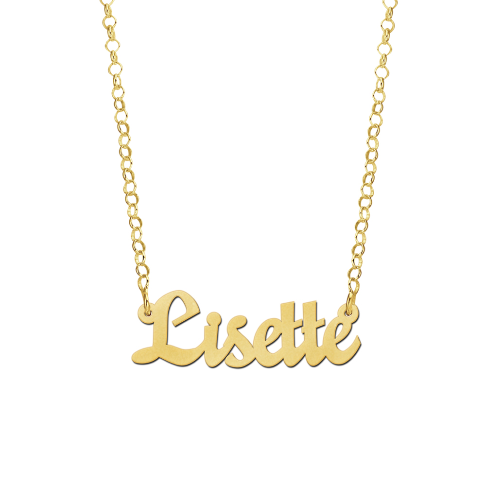 Collar con nombre en chapado de oro modelo Lisette