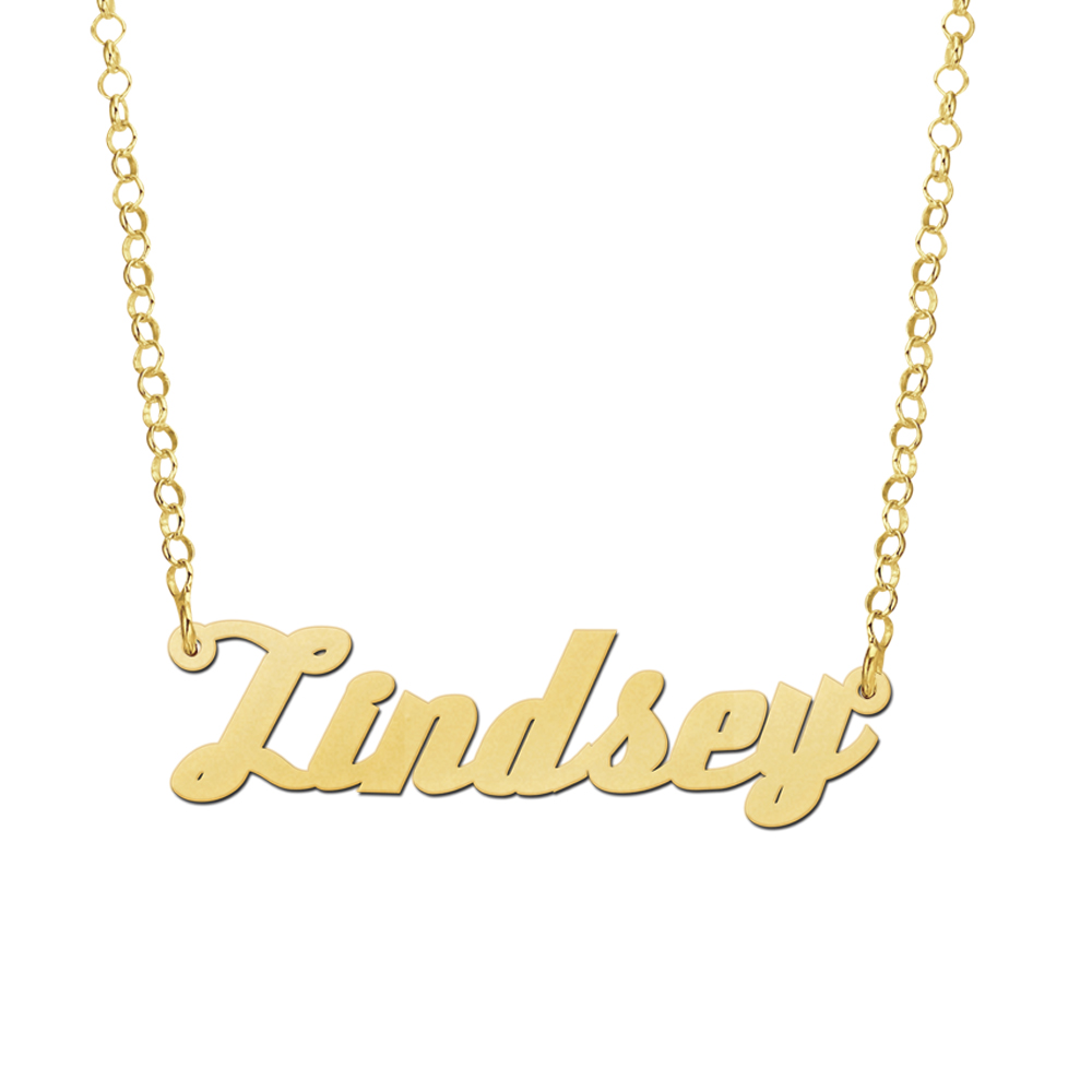 Collar con Nombre en Chapado Oro Modelo Lindsay