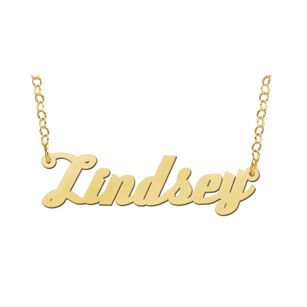 Collar con Nombre en Chapado Oro Modelo Lindsay