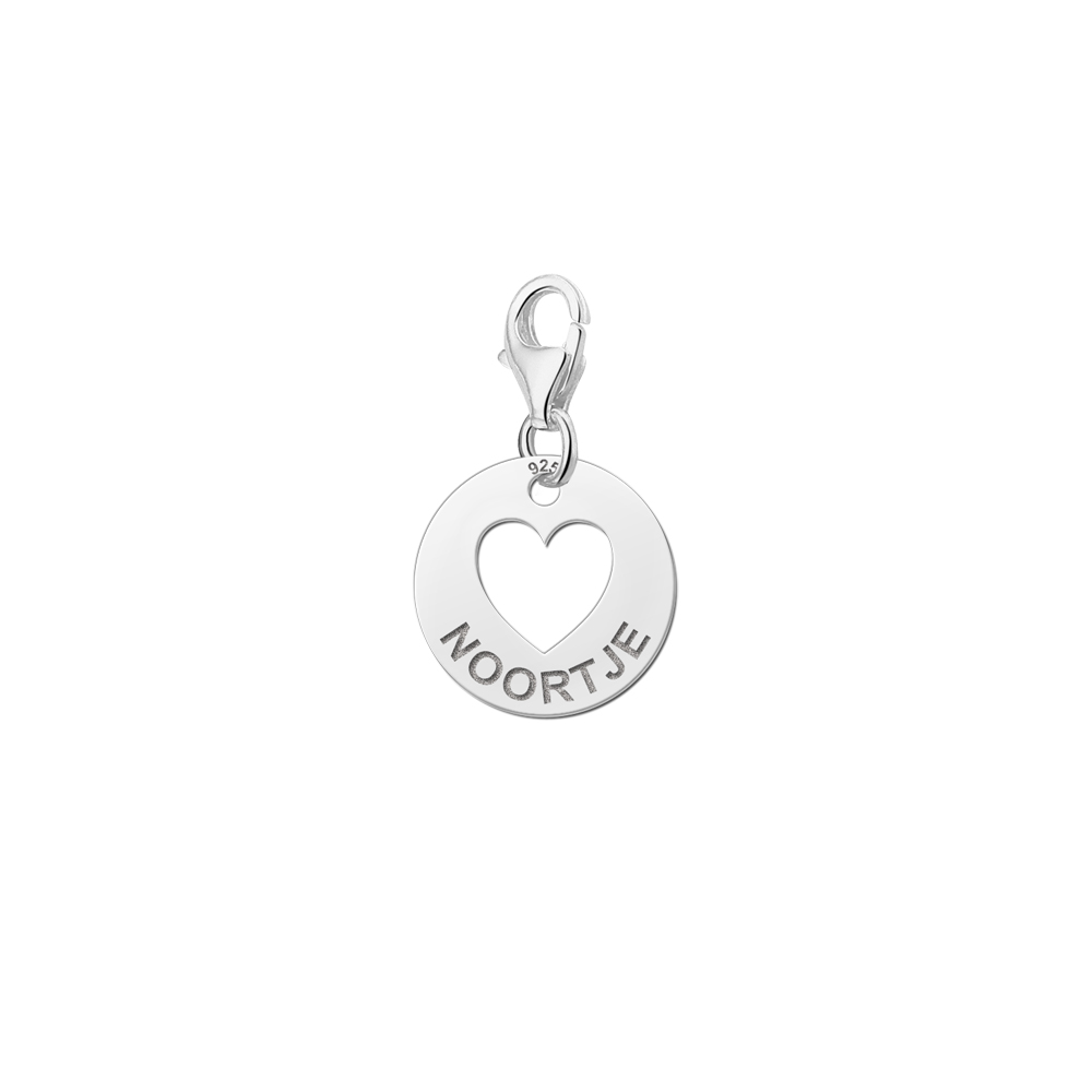 Charm de corazón de plata 925 con nombre