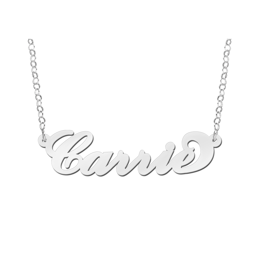 Collar de plata con nombre estilo Carrie