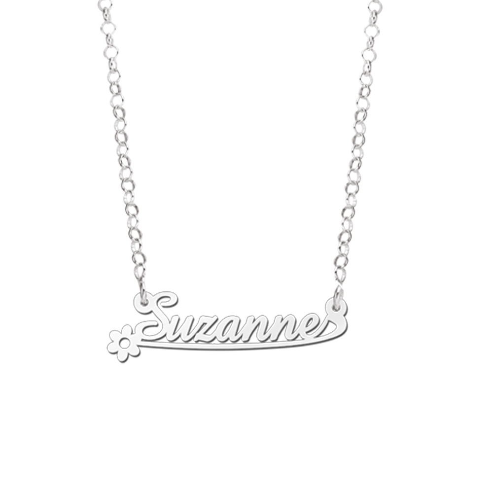 Collar de plata con nombre para niñas - Modelo Suzanne