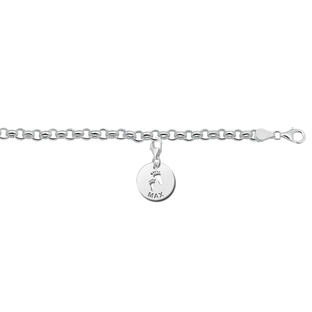 Charm de bebé de plata 925 con pies y nombre